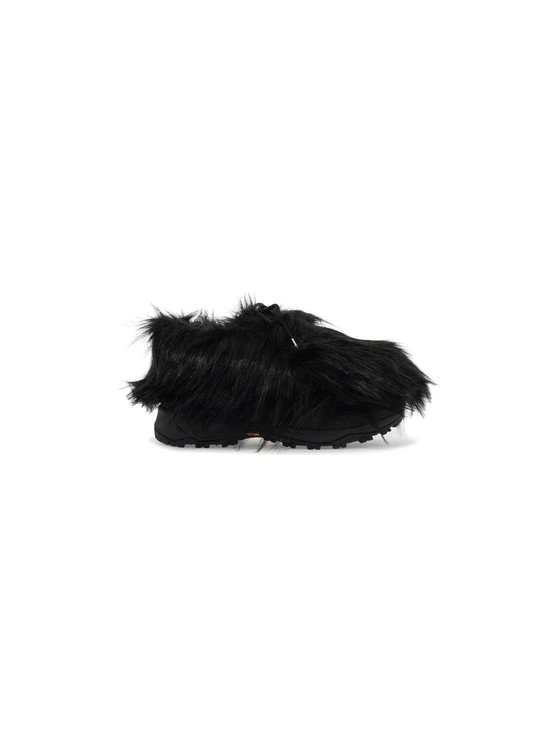 Lace-Up Faux Fur Slippers
